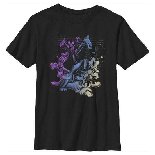 تي شيرت ديزني ميكي وأصدقائه بألوان أومبري للأولاد