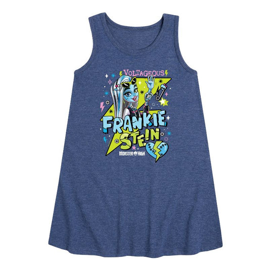 Girls' - Monster High - Frankiestein Voltageous Graphic Sleeveless Aline Dress