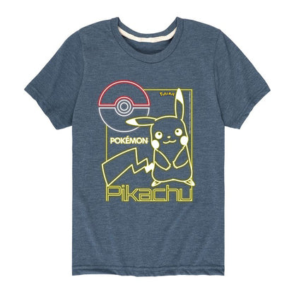 تي شيرت جرافيكي بأكمام قصيرة من نيون بيكاتشو للأولاد - بوكيمون