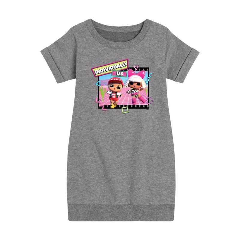 Girls' - Lol Surprise! - Individually Us Graphic Short Sleeve Fleece Dress