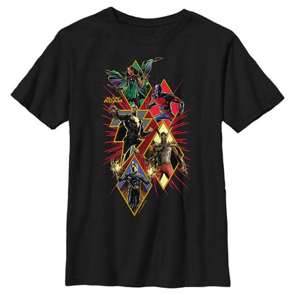 Boy's Black Adam Justice Shapes and Bolts T-Shirt