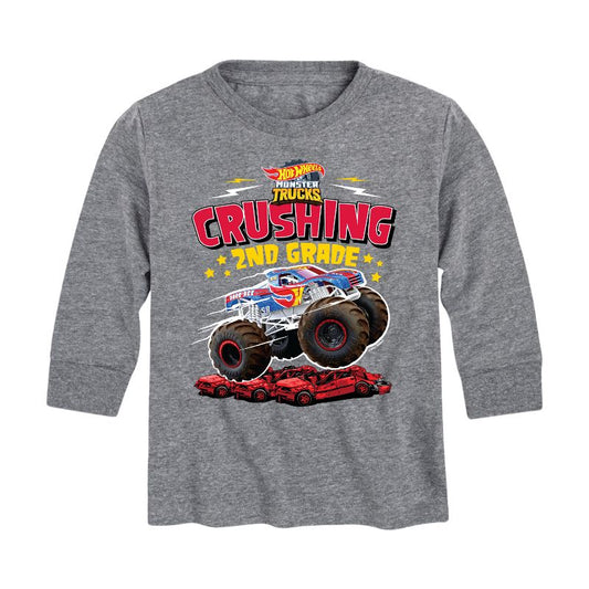 Boys' - Hot Wheels - Crushing 2nd Grade Long Sleeve Graphic T-Shirt