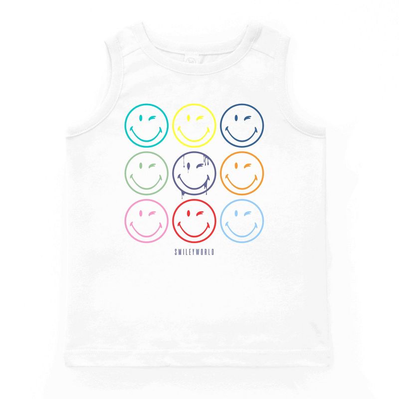 بلوزة بدون أكمام للشباب من The Juniper Shop SmileyWorld Wink Rainbow Swirl