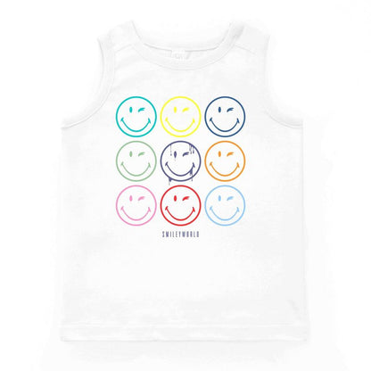 بلوزة بدون أكمام للشباب من The Juniper Shop SmileyWorld Wink Rainbow Swirl