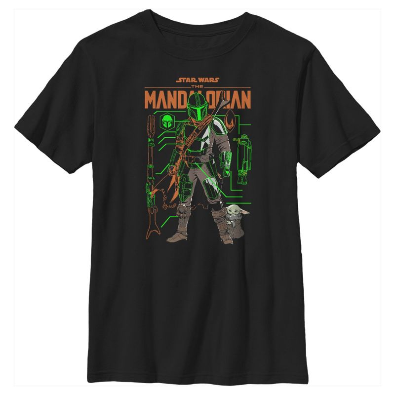 Boy's Star Wars The Mandalorian Duo Schematics T-Shirt