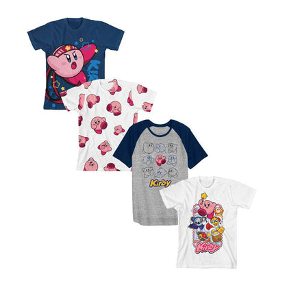 Kirby Characters 4pk Crew Neck Short Sleeve Youth Boy's Tees