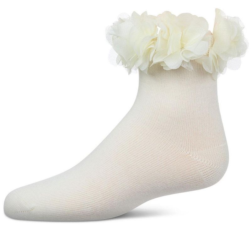 Memoi Girls' Floral Halo Cotton Anklet Socks
