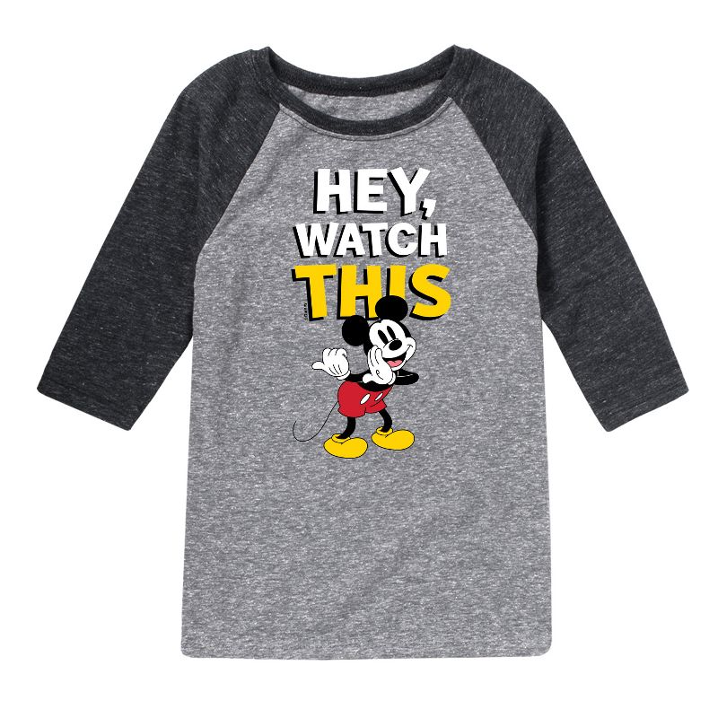 Boys' - Disney - Mickey Watch This Raglan Graphic T-Shirt