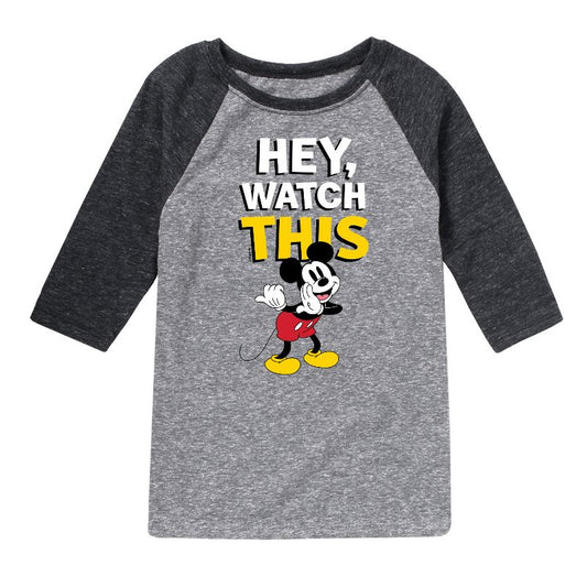 Boys' - Disney - Mickey Watch This Raglan Graphic T-Shirt