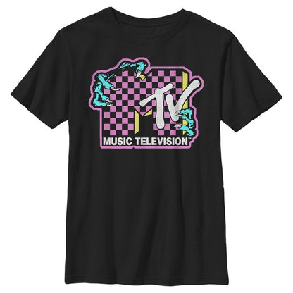 Boy's MTV Dragon Checker Logo T-Shirt