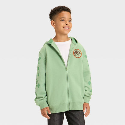 Boys' Jurassic Park Cosplay Full Zip Pullover Hoodie - Green