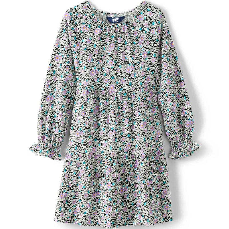 Lands' End Kids Long Sleeve Velvet Dress