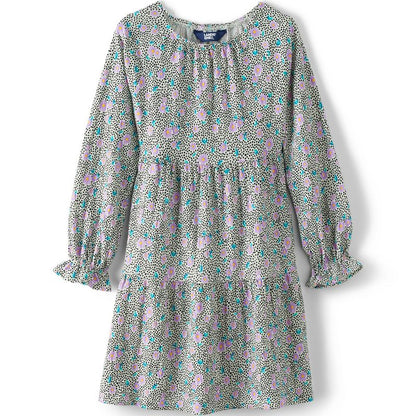 Lands' End Kids Long Sleeve Velvet Dress