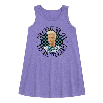 Girls' - Barbie - They Call Me Ken Graphic Sleeveless Aline Dress