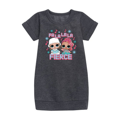 Girls' - Lol Surprise! - Fa La La La Fierce Graphic Short Sleeve Fleece Dress