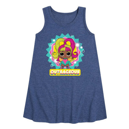 Girls' - LOL Surprise! - Outrageous -Glow Grrrl Graphic Sleeveless Aline Dress