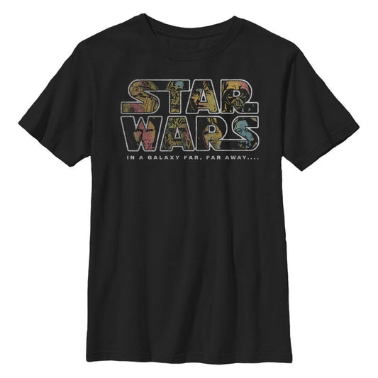 Boy's Star Wars: A New Hope Faces Filled Logo T-Shirt