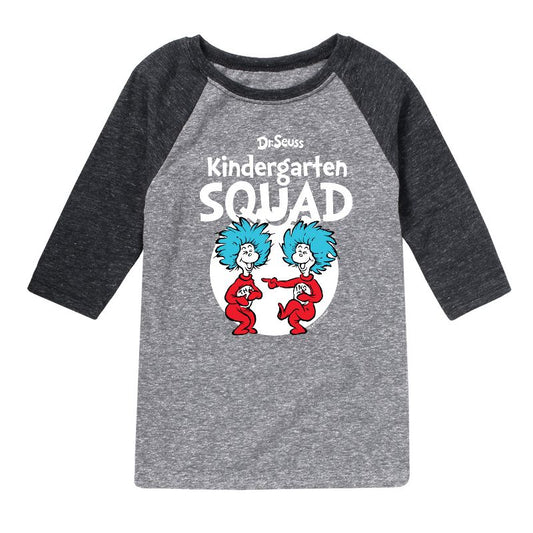 Boys' - Dr. Seuss - Kindergarten Squad Thing 1 and Thing 2 Raglan Graphic T-Shirt
