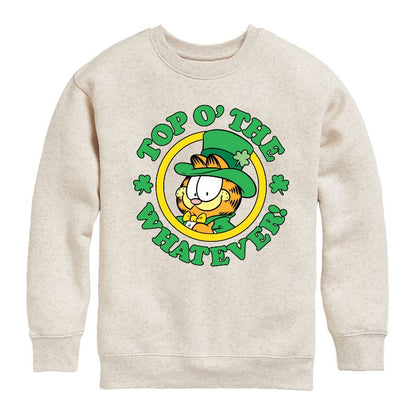 Boys' - Garfield - Top O The Whatever Graphic Long Sleeve Fleece Sweatshirt