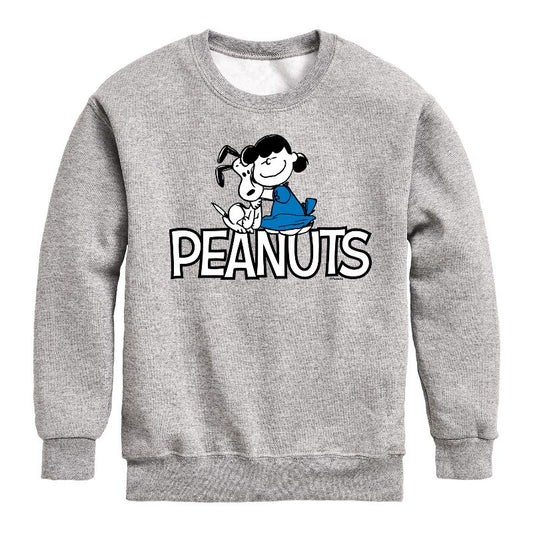 Boys' - Peanuts - Snoopy And Lucy Graphic Long Sleeve Fleece Sweatshirt