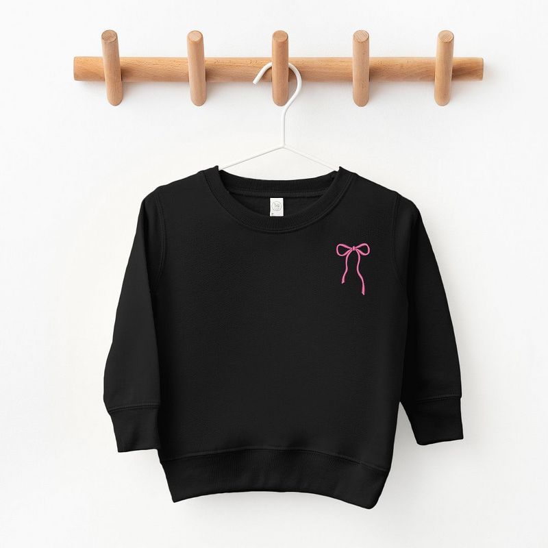 The Juniper Shop Embroidered Thin Bow Toddler Graphic Sweatshirt