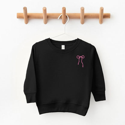 The Juniper Shop Embroidered Thin Bow Toddler Graphic Sweatshirt