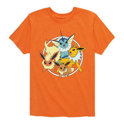 تي شيرت جرافيكي بأكمام قصيرة للأولاد - بوكيمون - إيفي فابوريون جولتيون فلاريون إيفيليوشنز