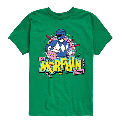 Boys' - Power Rangers - Morphin Time Blue Short Sleeve Graphic T-Shirt