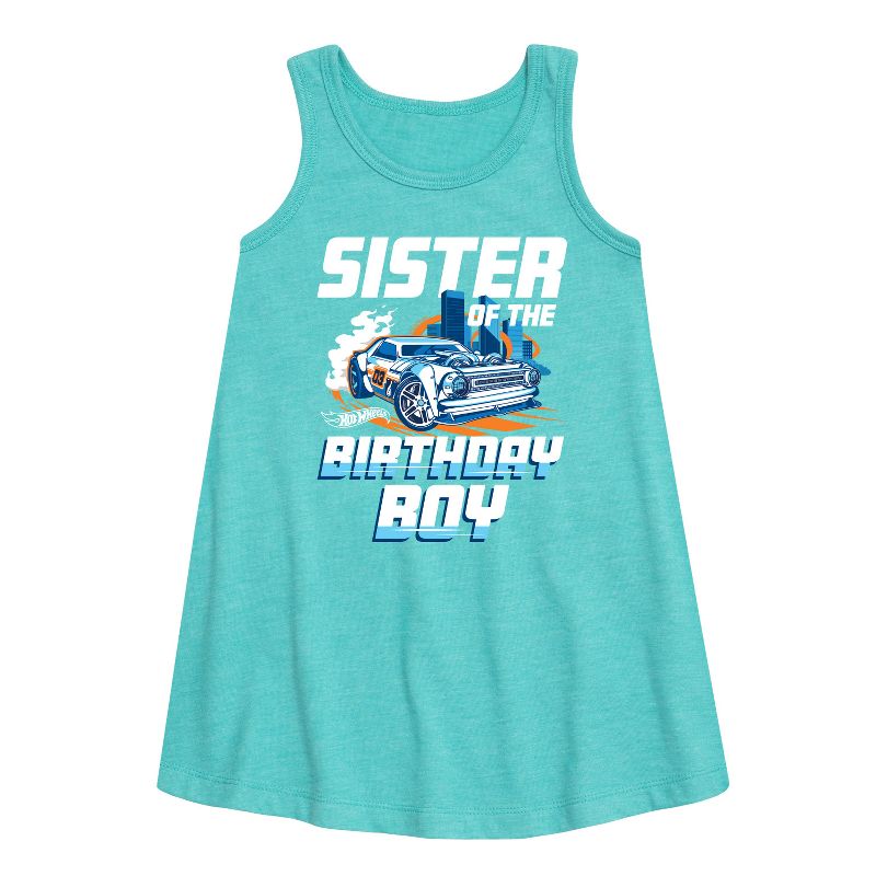 فستان بناتي من هوت ويلز - فستان مطبوع عليه صورة أخت ولد عيد الميلاد بدون أكمام