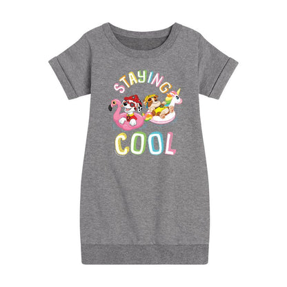 Girls' - Paw Patrol - Staying Cool Graphic Short Sleeve Fleece Dress