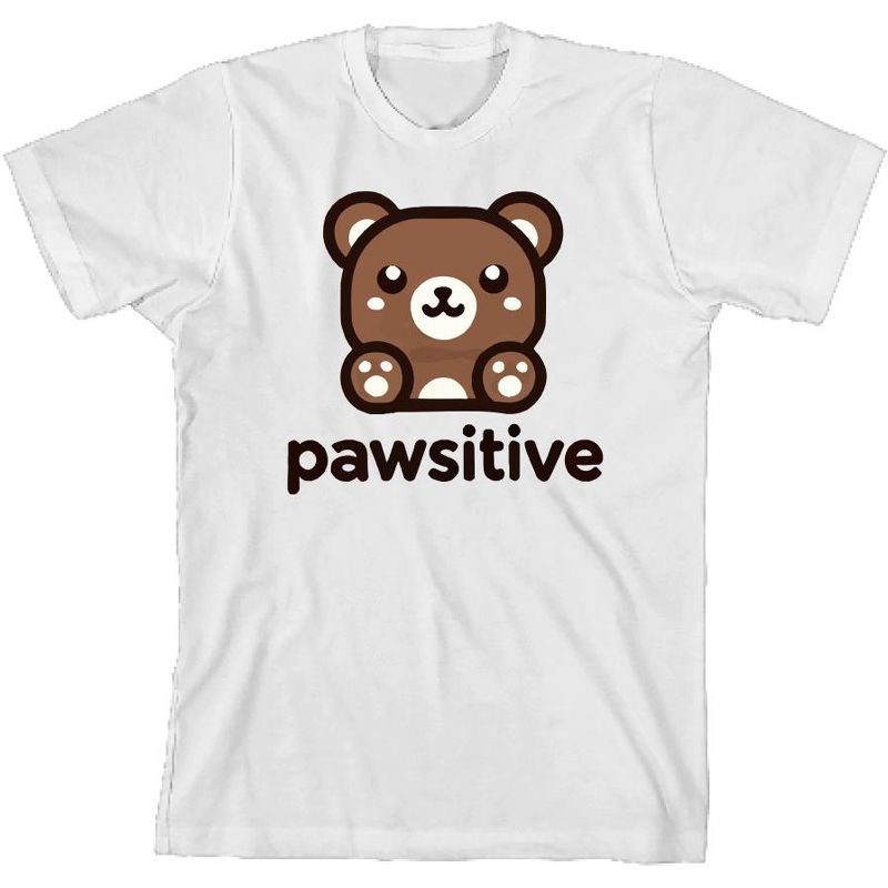تي شيرت Pawsitive Bear Youth برقبة دائرية وأكمام قصيرة