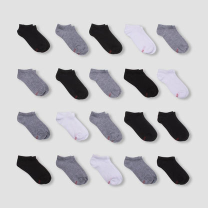 Hanes Boys' 20pk No Show Athletic Socks - Colors May Vary