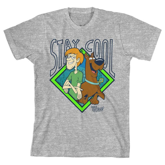 Youth Boys Grey Scooby Doo Cartoon Movie Graphic Tee