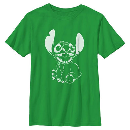 Boy's Lilo & Stitch Black and White Stitch T-Shirt