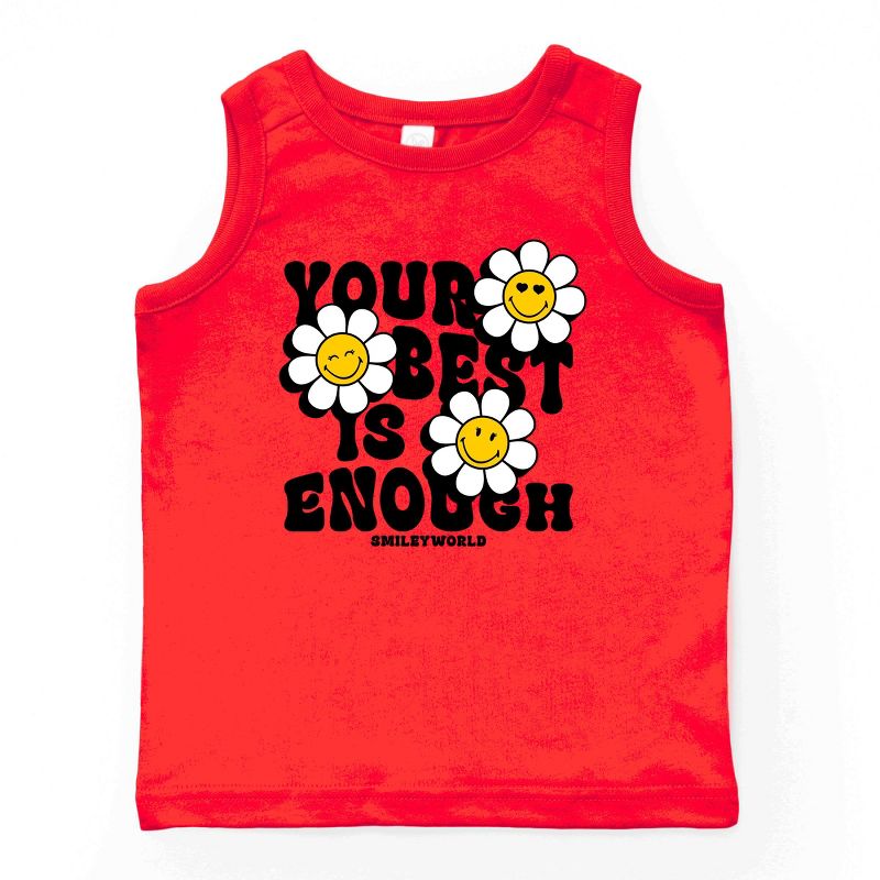 بلوزة بدون أكمام زهرية للشباب من متجر Juniper Shop SmileyWorld Your Best Is Enough