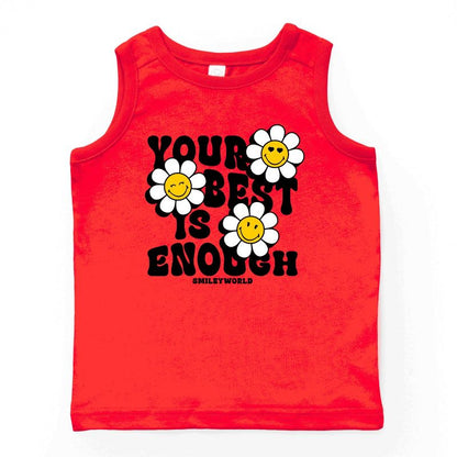 بلوزة بدون أكمام زهرية للشباب من متجر Juniper Shop SmileyWorld Your Best Is Enough