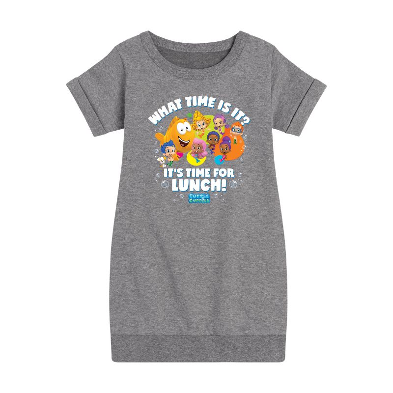 Girls' - Bubble Guppies - Time For Lunch Graphic Short Sleeve Fleece Dress