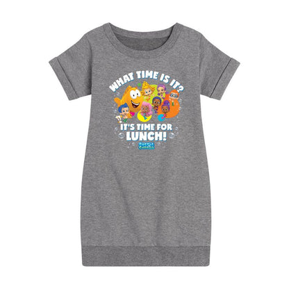 Girls' - Bubble Guppies - Time For Lunch Graphic Short Sleeve Fleece Dress