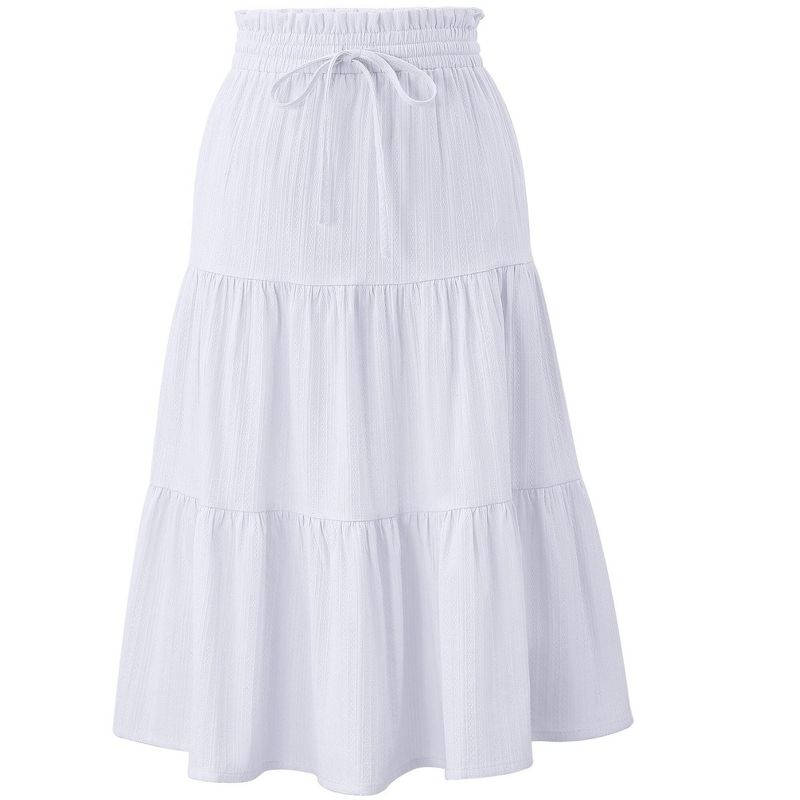 Maxi Skorts Skirt for Girls Button Front Ruffle High Waisted Long Skirts with Belt and Pocket 3-12 Years