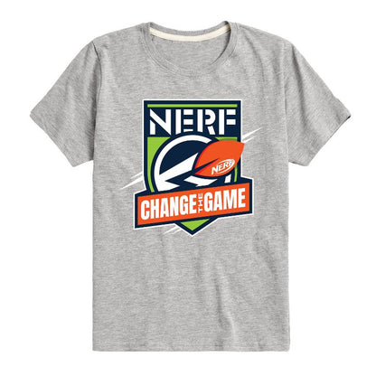 تي شيرت كرة قدم بأكمام قصيرة مطبوع عليه شعار "تغيير اللعبة" للأولاد من NERF
