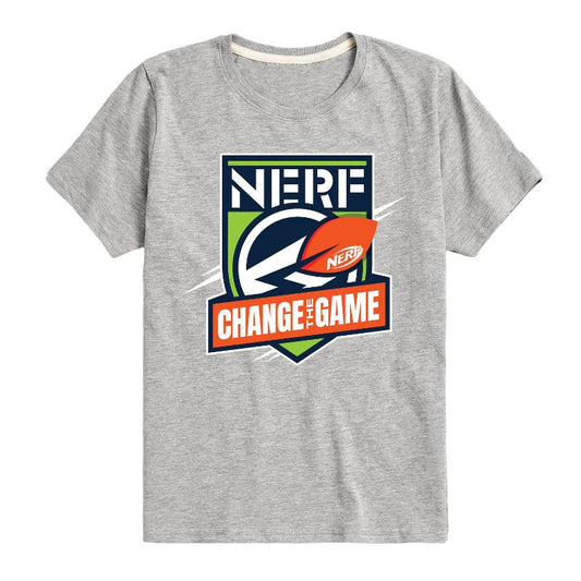 تي شيرت كرة قدم بأكمام قصيرة مطبوع عليه شعار "تغيير اللعبة" للأولاد من NERF