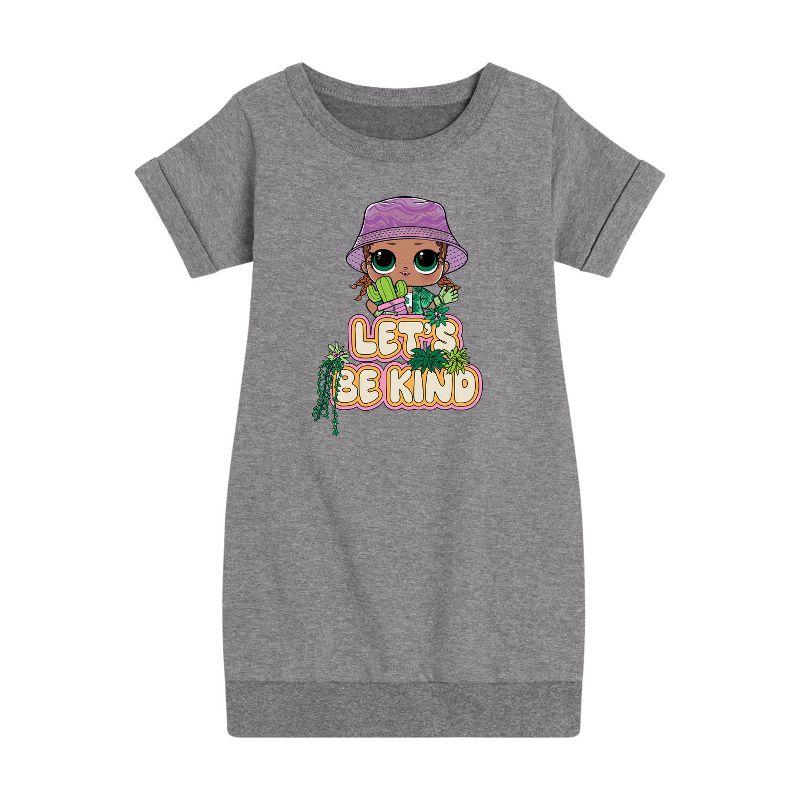 Girls' - LOL Surprise! - Let's Be Kind to Plants Graphic Short Sleeve Fleece Dress
