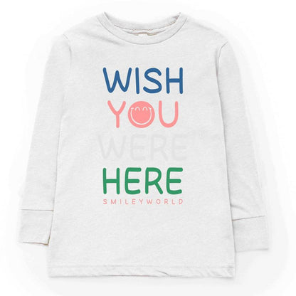 تي شيرت بأكمام طويلة للشباب من Juniper Shop SmileyWorld Wish You Were Here