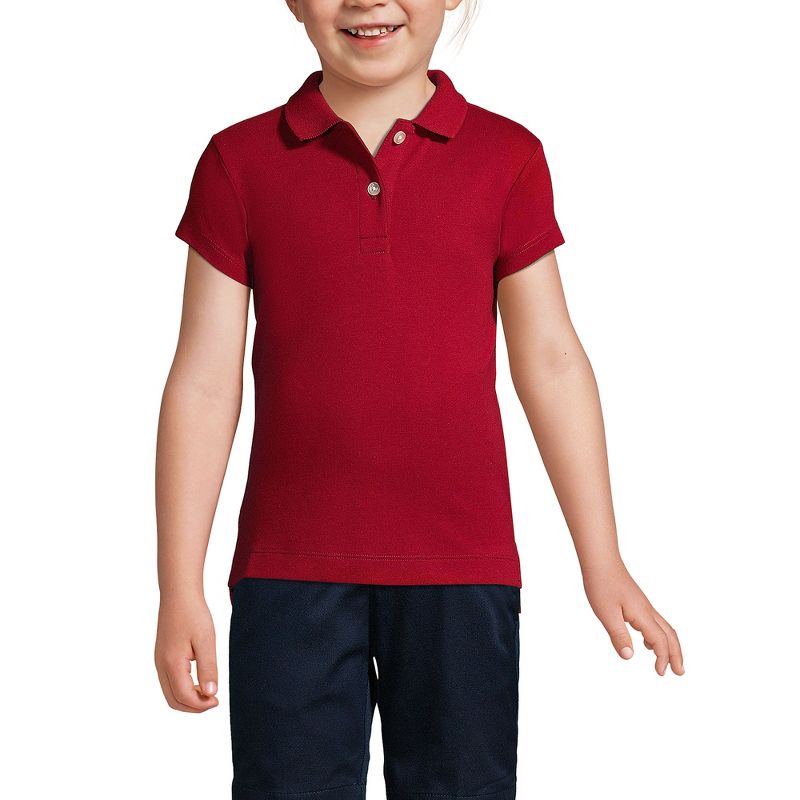 Lands' End School Uniform Kids Short Sleeve Feminine Fit Interlock Polo Shirt