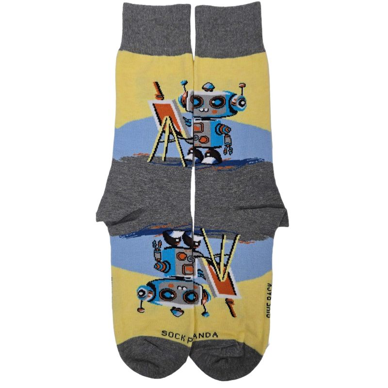 Robot Artist Socks from the Sock Panda (3 Sizes - Large, Medium, Small)
