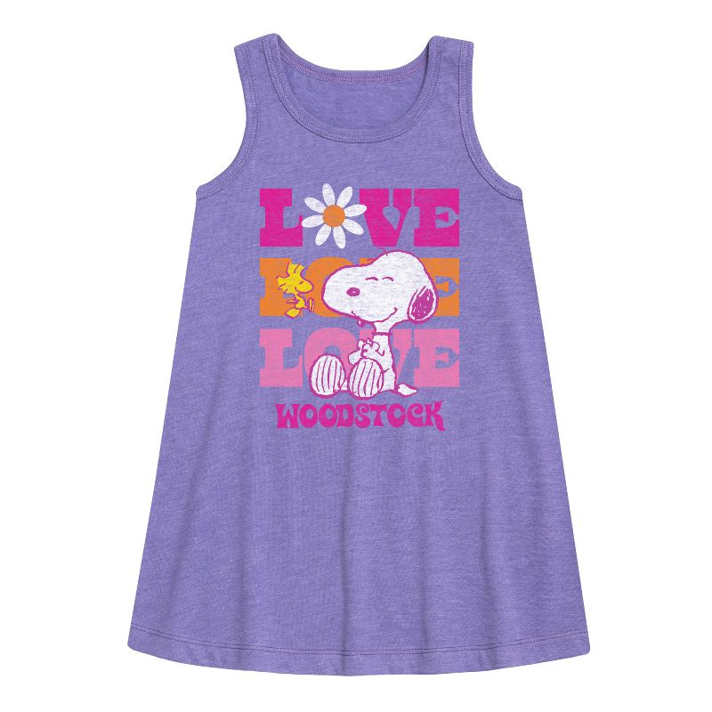Girls' - Peanuts - Love Woodstock Graphic Sleeveless Aline Dress