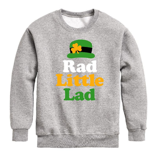 Boys' - Instant Message - St. Patrick's Day Rad Little Lad Graphic Long Sleeve Fleece Sweatshirt