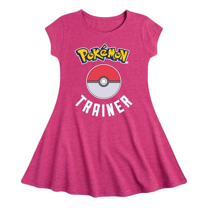 Girls' - Pokémon - Pokémon Trainer Pokeball Logo Fit & Flair Cap Sleeve Dress