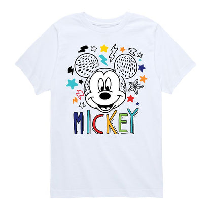 Boys' - Disney - Mickey Sketch Pattern Short Sleeve Graphic T-Shirt