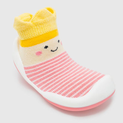 Komuello Baby Girl First Walk Sock Shoes Crown Princess